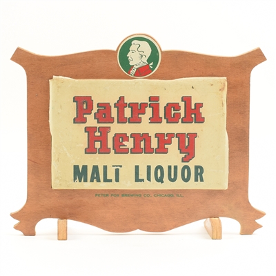 Patrick Henry Malt Liquor 1940s Wood Standup Sign
