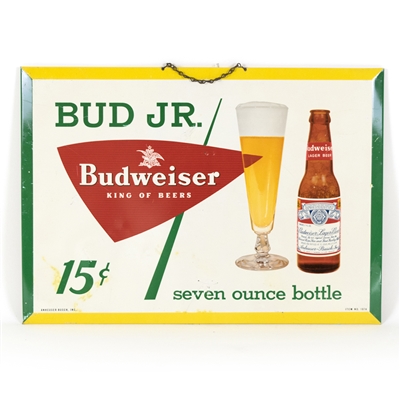 Budweiser “Bud Jr.” Tin-Over-Cardboard Sign