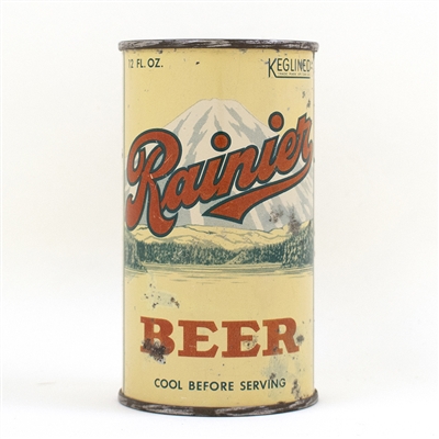 Rainier Beer Instructional Flat Top Can