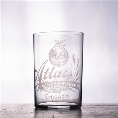 Atlas Brewing Chicago Pre-Pro Etched Drinking Glass