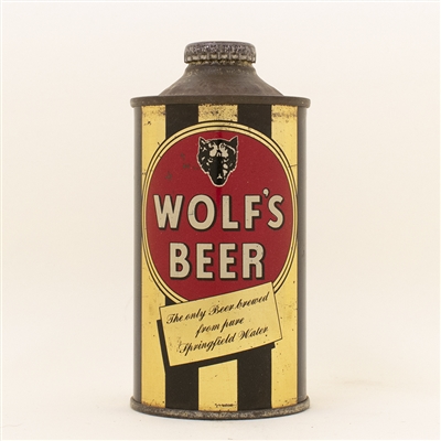 Wolfs Beer Low Profile Cone Top Can RARE