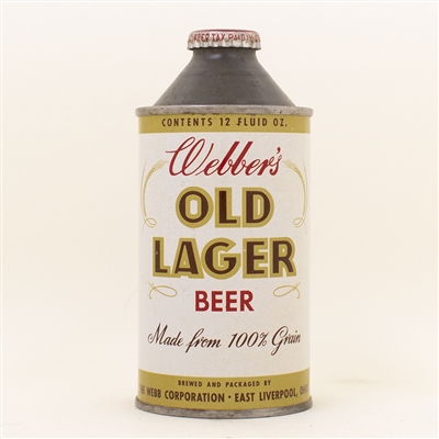 Webbers Old Lager Beer Cone Top Can