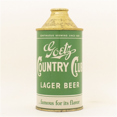 Goetz Country Club Beer Green Cone Top Can