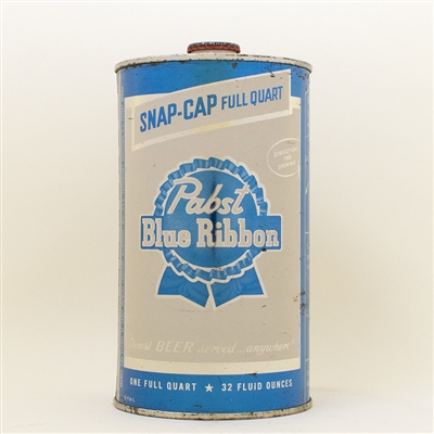 Pabst Blue Ribbon Beer Blue Snap Cap Quart Cone Top Can