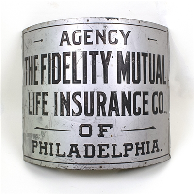 Fidelity Mutual Life Insurance Tin Corner Sign