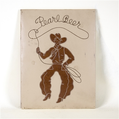 Pearl Beer Cowboy Lasso Sign