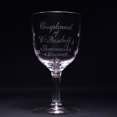 Wiedemann Commemorative Pre-Prohibition Stem Etched Stem Glass