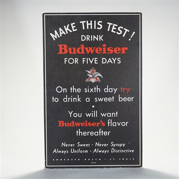 Budweiser Five Day Test Promotional Sign