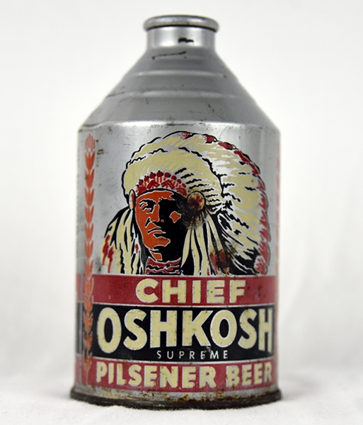 Chief Oshkosh Pilsener Beer Distressed Black Hat