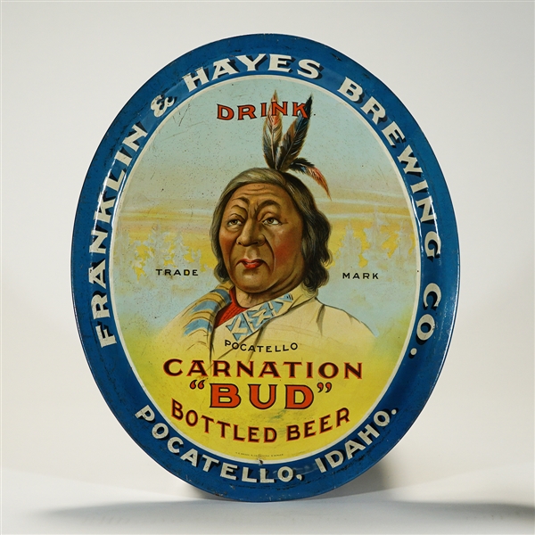 Franklin Hayes Carnation BUD Pocatello Idaho Native American Tray