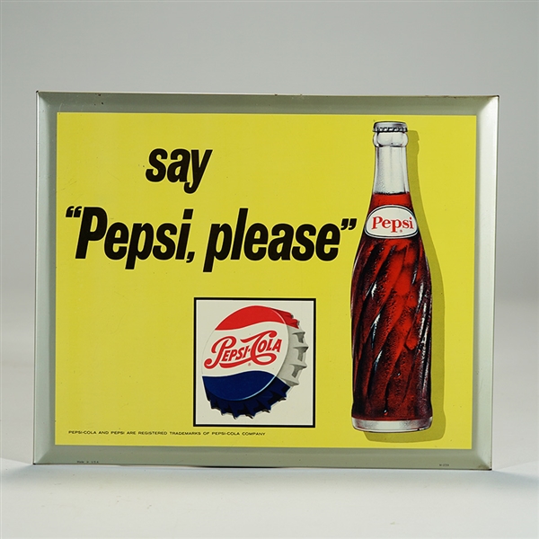 Pepsi-Cola TOC Soda Advertising Sign 
