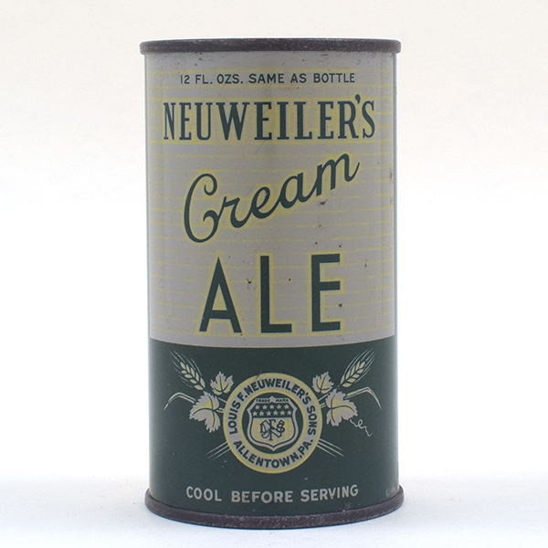 Neuweilers Cream Ale Opening Instruction Flat Top GRAY ENAMEL 102-32