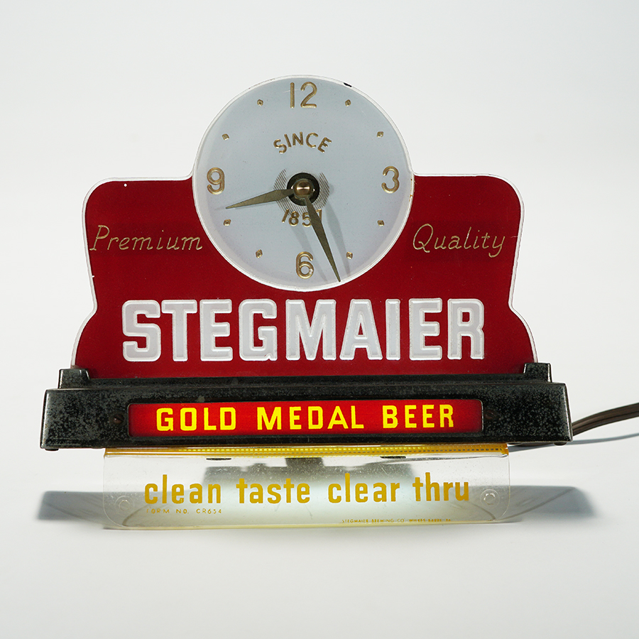 Stegmaier Gold Medal Beer Cash Register Illuminated Clock Sign | Barnebys