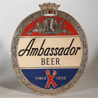 Ambassador Beer by Krueger Jewel Encrusted Diecut Sign