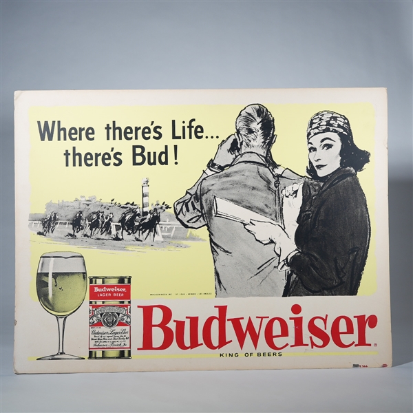 Budweiser Beer Can in Sign HORSE RACING