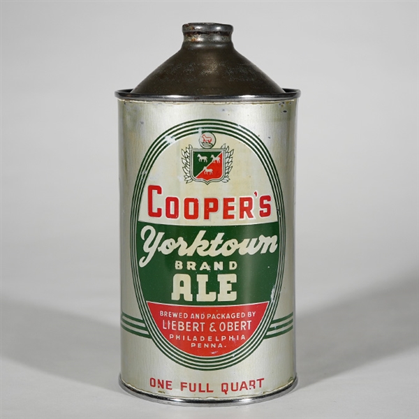 Coopers Yorktown Ale Quart Cone -RARE THIS CLEAN- 205-13
