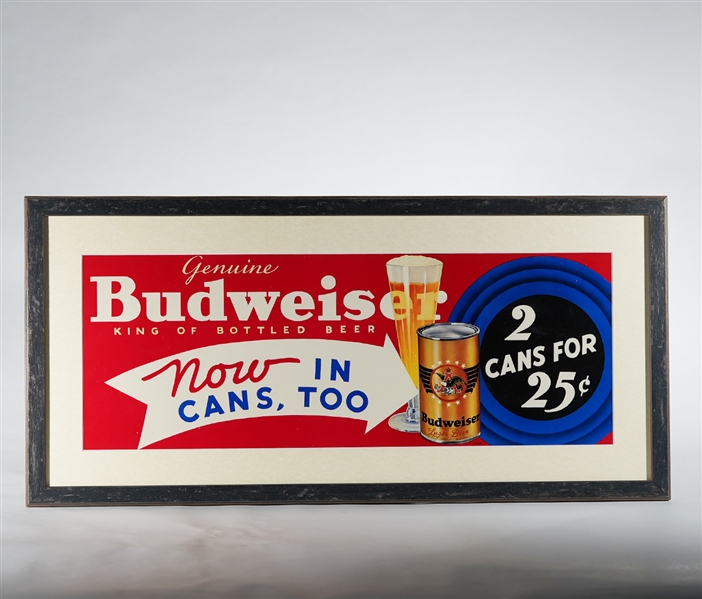 Budweiser NOW IN CANS Promotional Sign 