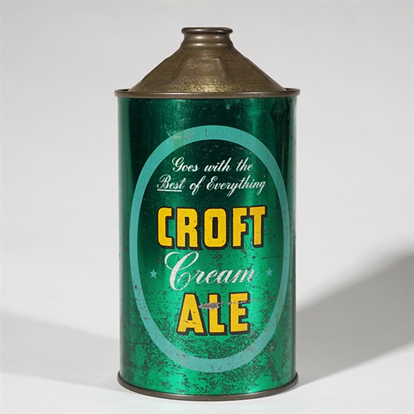 Croft Cream Ale Quart Cone RARE OVAL LABEL 206-6