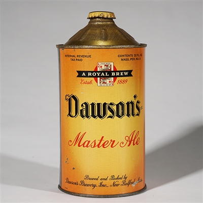 Dawsons MASTER ALE Quart Cone -CLEAN RARE- 206-9