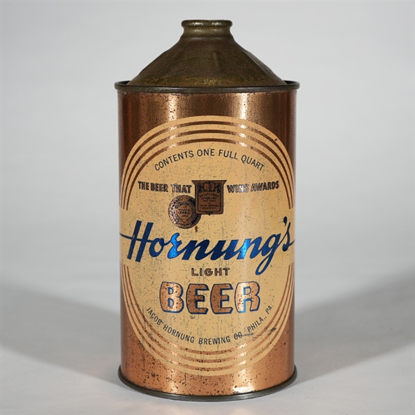 Hornungs Light Beer Quart Cone Top 212-7
