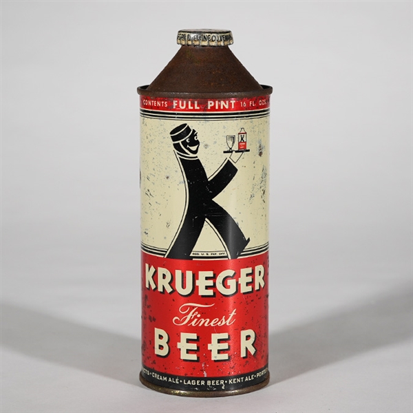 Krueger Finest Beer 16 OZ PINT Cone Top -RARE- 231-21