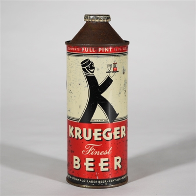 Krueger Finest Beer 16 OZ PINT Cone Top -RARE- 231-21