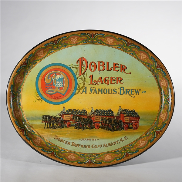 Dobler Lager Horse Drawn Beer Wagons Serving Tray 