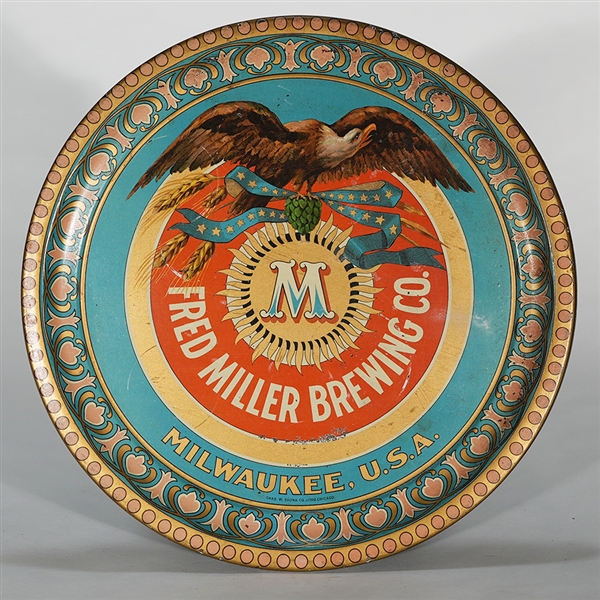 Fred Miller Brewing Pre-prohibition Shonk Beer Tray 