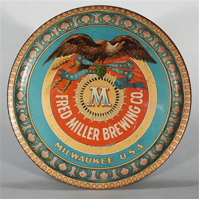 Fred Miller Brewing Pre-prohibition Shonk Beer Tray 