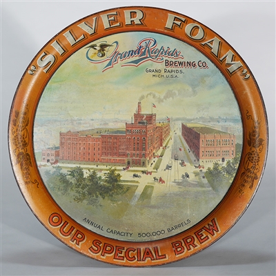 Silver Foam Special Brew Grand Rapids Brewing Low Rim Factory Tray 