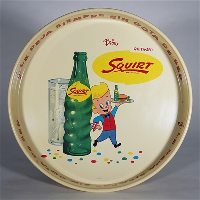 Squirt Lil Squirt Waiter Soda Advertising Tray 