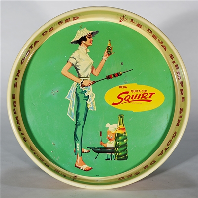 Squirt Lil Squirt Lady Barbeque Shish Kabob Soda Advertising Tray 