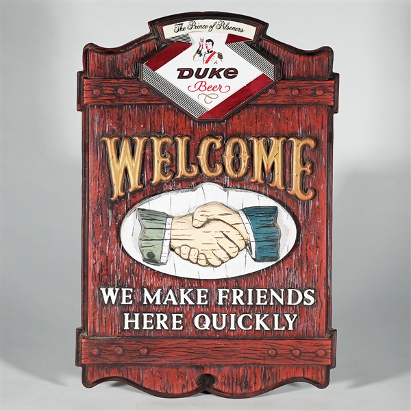 Duquesne Prince of Pilseners Welcome Sign 