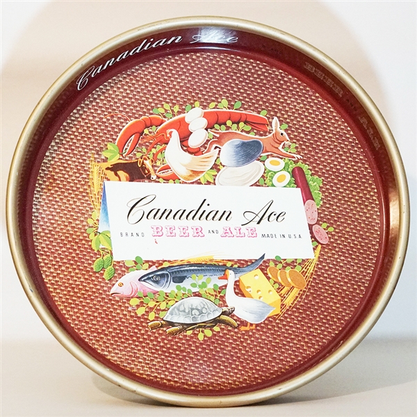 Canadian Ace Food Animal Scene Beer Tray 