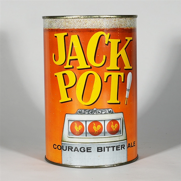 Jack Pot Courage Bitter Ale Large Flat Top Can 