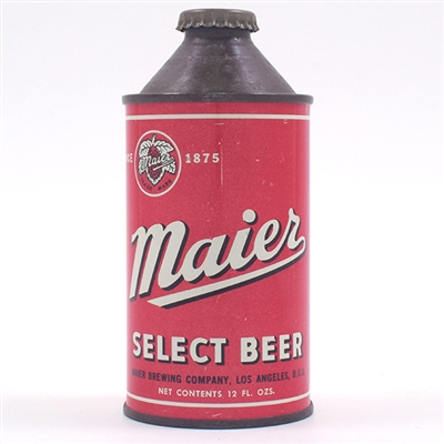 Maier Select Beer Cone Top WHITE TEXT 173-12