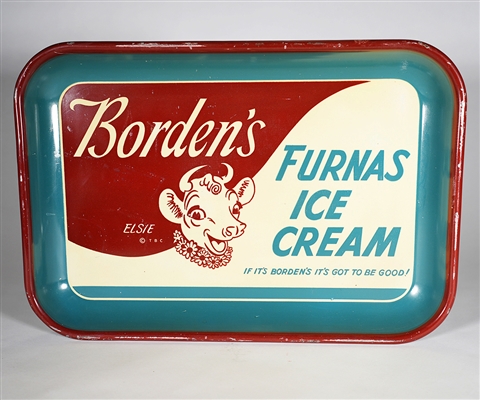 Bordens Elsie Furnas Ice Cream Advertising Tray