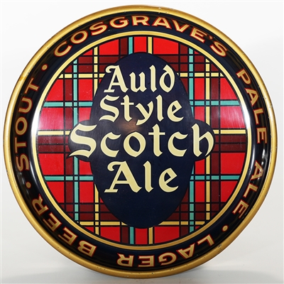 Cosgrove Auld Style Scotch Ale Advertising Tray