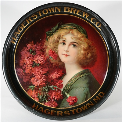 Hagerstown Brewing Carnation Girl Tray -SHARP-