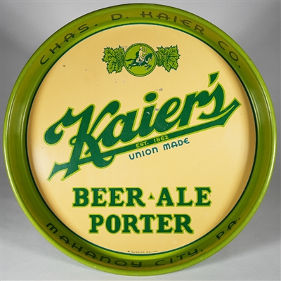 Kaiers  Beer Ale Porter Advertising Tray