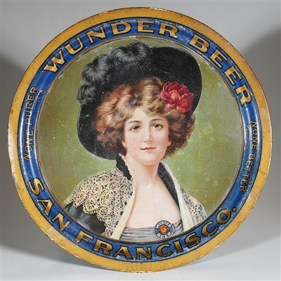 Wunder Beer Pre-prohibition Advertising Tray