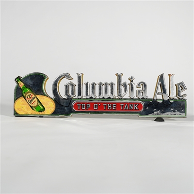 Columbia Ale Top O The Tank Shelf Talker Sign 