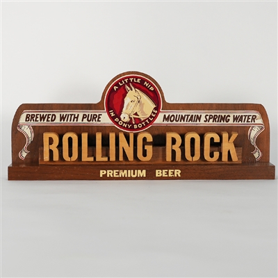Rolling Rock Little Nip Pony Bottles Wooden Back Bar Sign RARE 