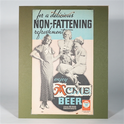 Acme Non-Fattening Beer Partying Ladies Diecut Sign MINTY 