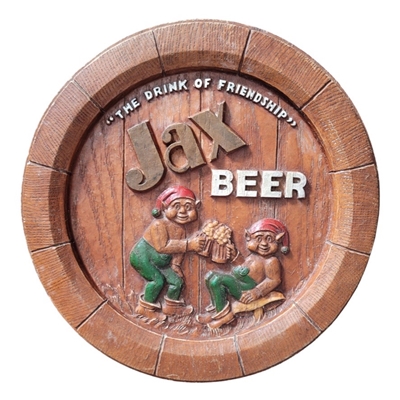 Jax Beer Elves Barrel Chalk 3-D Wall Sign FLORIDA RARE 