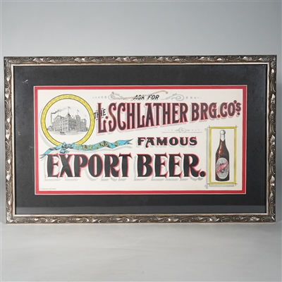 L. Schlather Export Beer Factory Scene Sign MINTY 