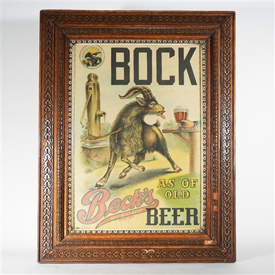 Becks Bock Beer Lithograph 