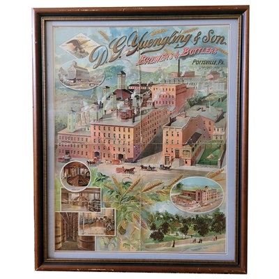 D.G. Yuengling Factory Scene Pre-prohibition Chromo-lithograph 
