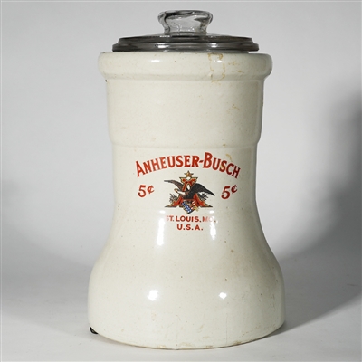 Anheuser-Busch 5 Cent Stoneware Malt Fountain Syrup Dispenser 