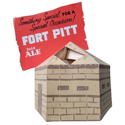 Fort Pitt Pale Ale 3-D Cardboard Display Sign RARE 